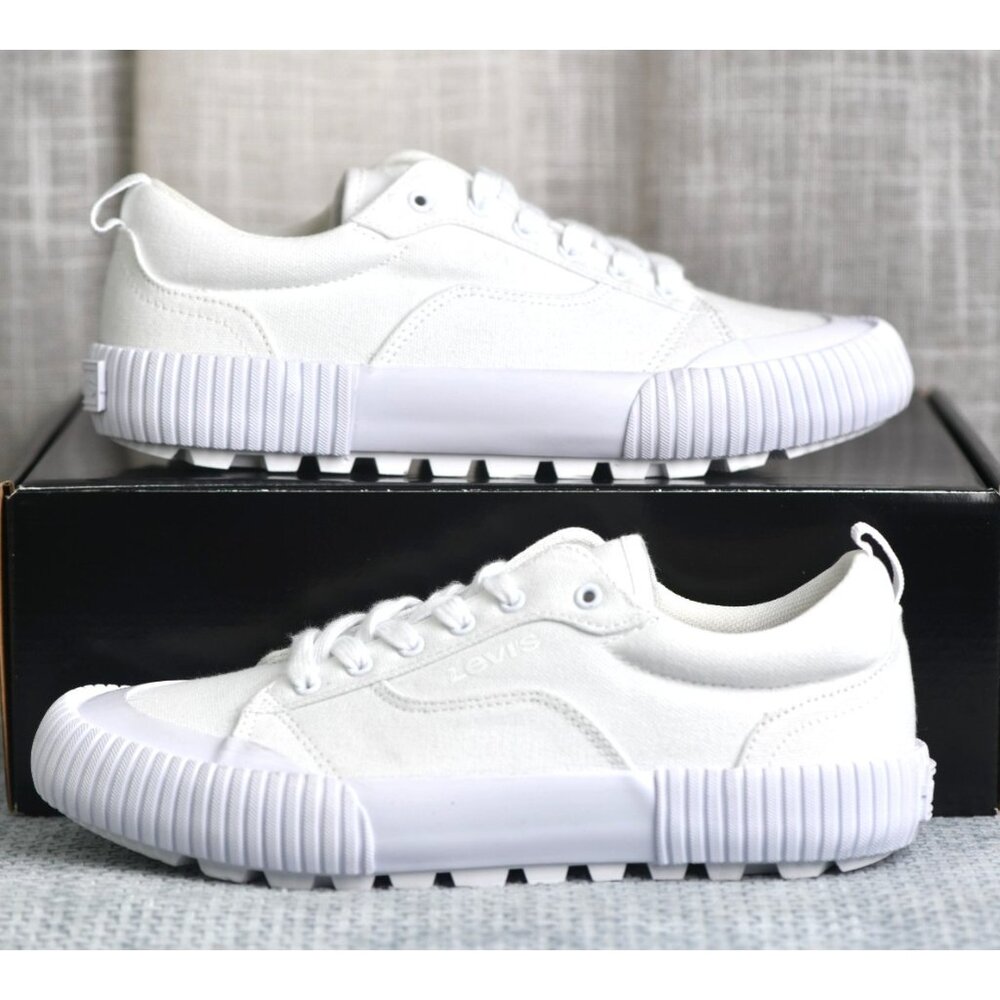 New! Size: 6.5 Women | Levi's Womens Emma Platform Sneaker Shoe | White - Picture 2 of 5